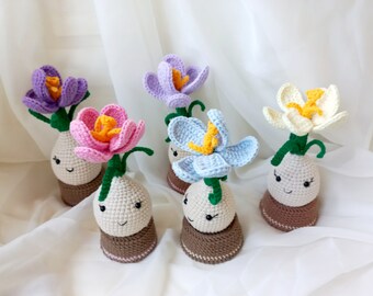 Crochet Crocus Flower: Handmade Amigurumi Toy