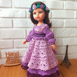 Paola Reina Puppenkleider, Puppenkleid häkeln für Puppe, Handgemachtes Kleid für 13 Zoll Puppen, Strickpuppenkleidung, Puppenkleidung