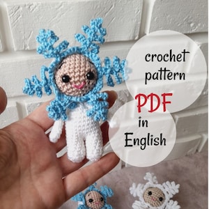 Häkelanleitung für Schneeflocken: Amigurumi Weihnachtsschmuck (PDF-Muster)