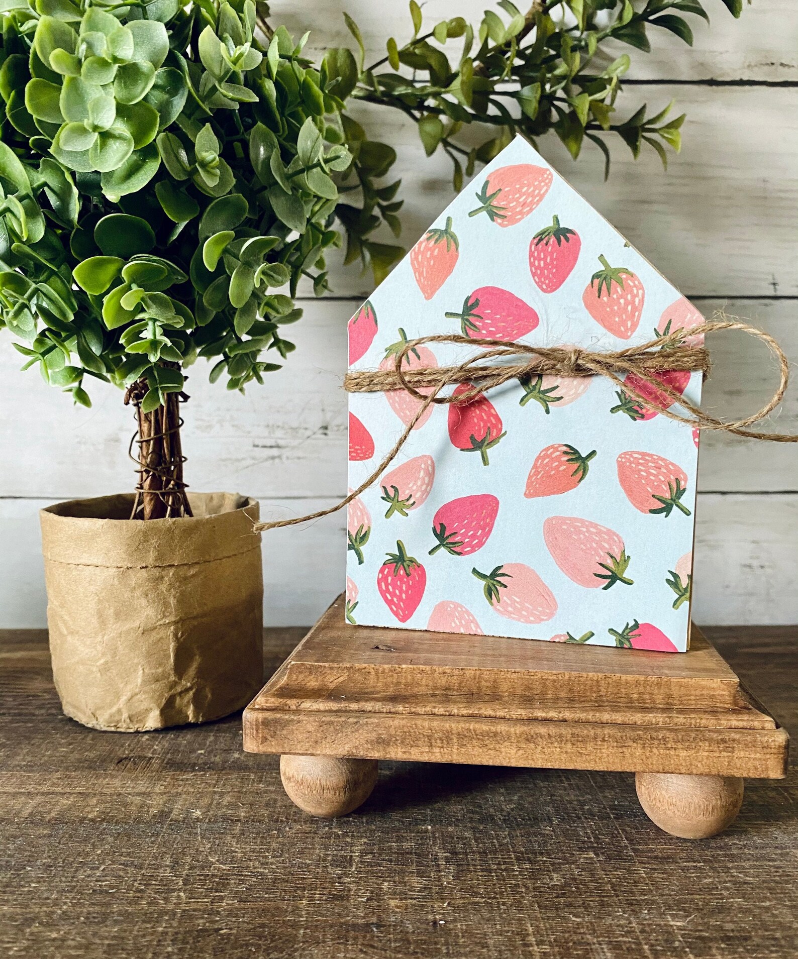 Strawberries Tiered Tray Mini Wood House / Tiered Tray Decor / Etsy