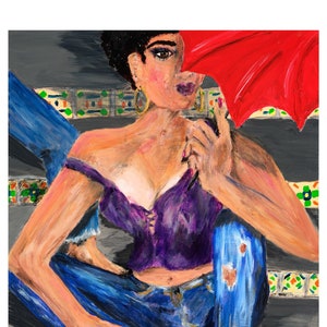 EXPRESSIONIST Kunstdruck IMPRESSIONIST Fine Art Latina Kunstdruck schöne Frau Wand Dekor Sexy Frau Kunst Spanisch Wohnkultur Mexikanisch Cuban