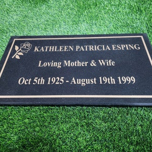 Personalized Cat Memorial - Granite Stone Pet Grave Marker - 6x12 - Ba – Etched In Granite