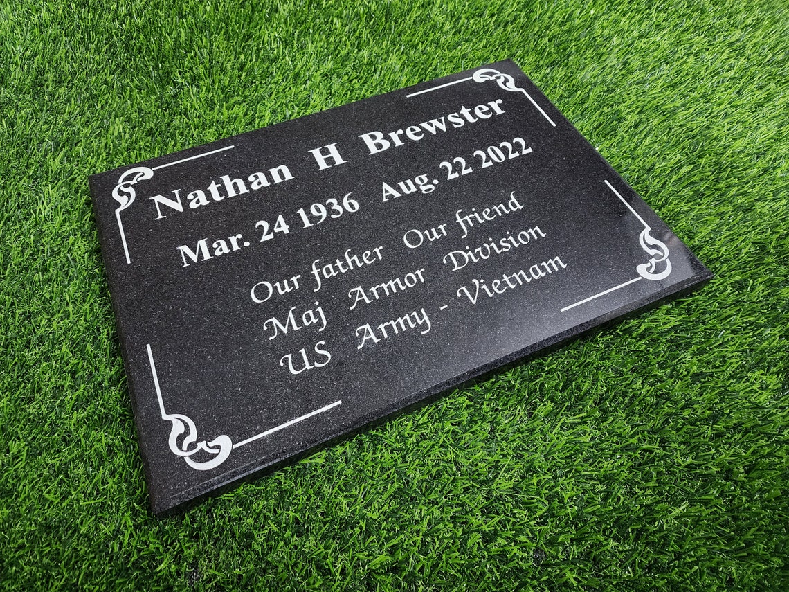Flat Memorial Grave Marker Personalised Plaque Human Headstone Etsy