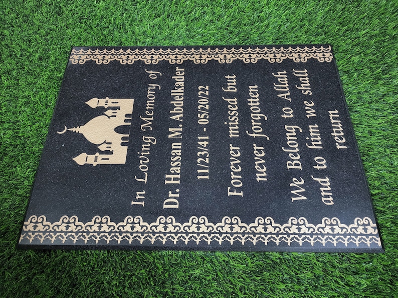 Islamic Mosque Design Memorial Grave Marker Muslim Headstone Engraved
