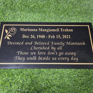 Memorial Human Grave Marker Black Granite Engraved Headstone Tombstone Plaque In loving memory of head Stones Cemetery Personalized Design