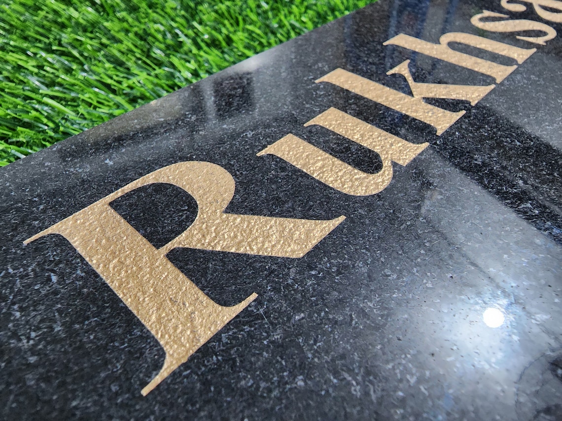 Islamic Muslim Memorial Human Grave Marker Black Granite Engraved