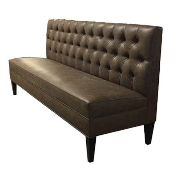 Brown Leather Banquette Bench Odditieszone