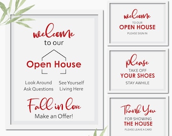 Real Estate Open House Signs - Welcome to Our Open House - Open House Signs - Realtor Open House Signs - Instant Download PDF PNG JPG