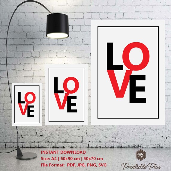 Love Printable Love Sign Love Prints Love Typography Print | Etsy