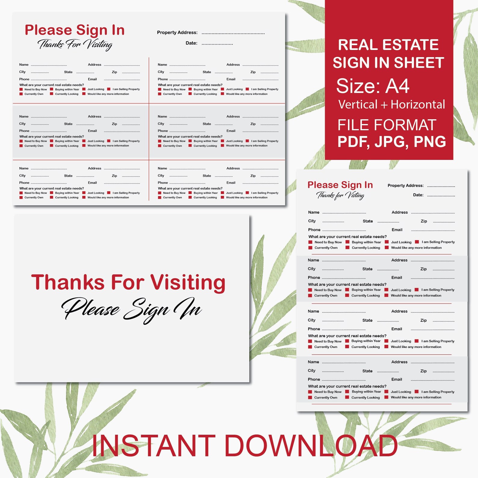 Open House Sign in Sheet Real Estate Open House Sign in Etsy