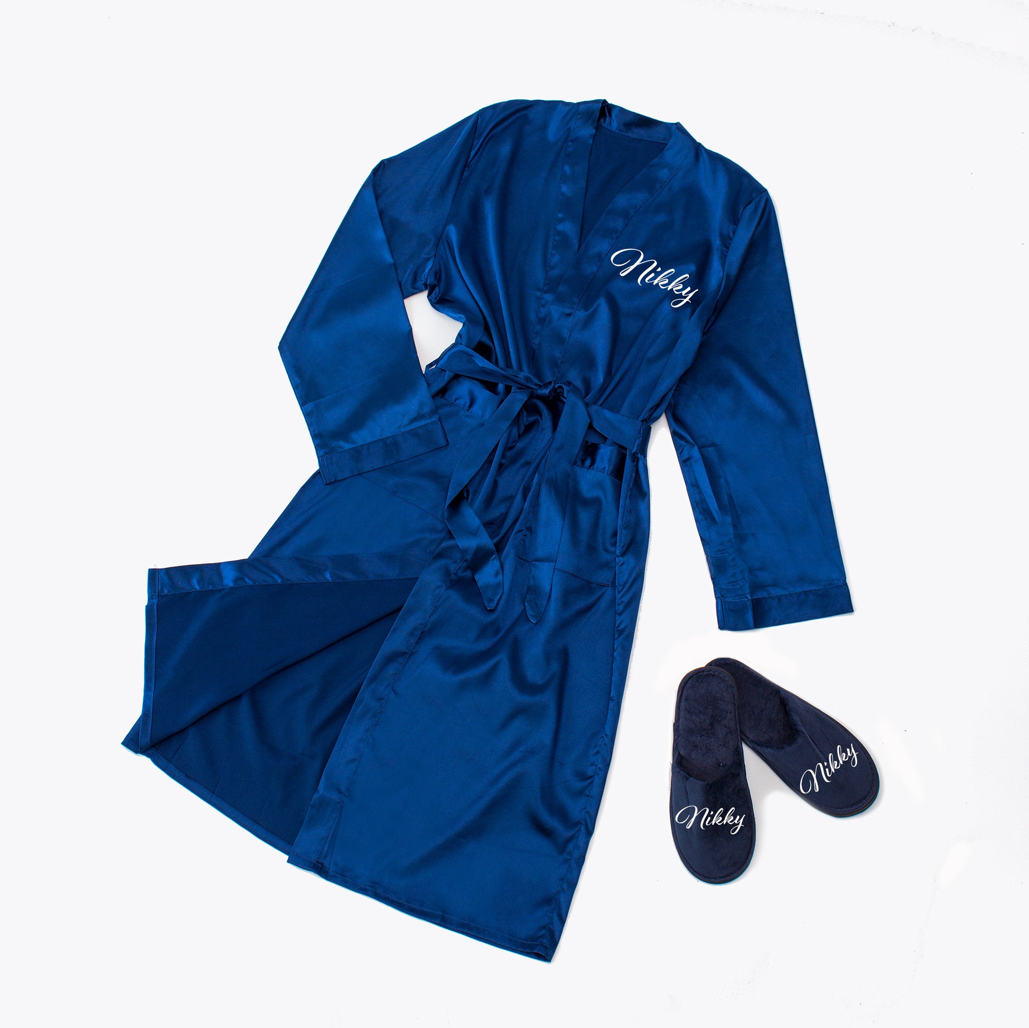 Father's Day Gift Set Men's Satin Robe Slippers Set Etsy