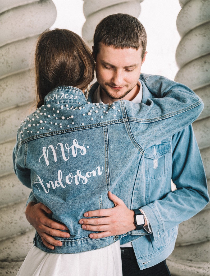 BRIDE-Customized Pearl Jean Jacket