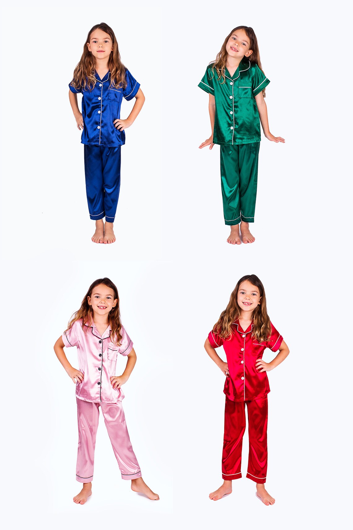50 Kids Personalized Satin Pajamas Flower Girl Pajamas Etsy