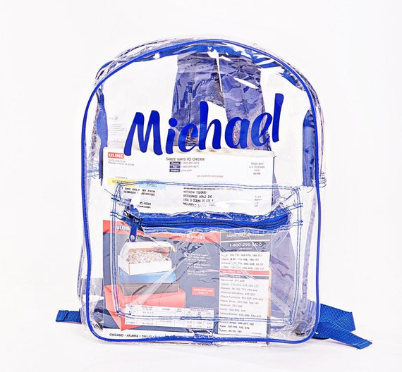 personalized clear backpacks