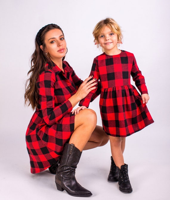 Matching Buffalo plaid Jurken - Etsy 