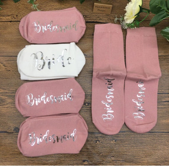 bride and bridesmaid socks