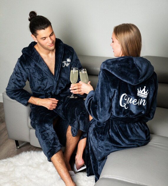 King and Queen Bathrobes Honeymoon Bathrobes Customized Etsy