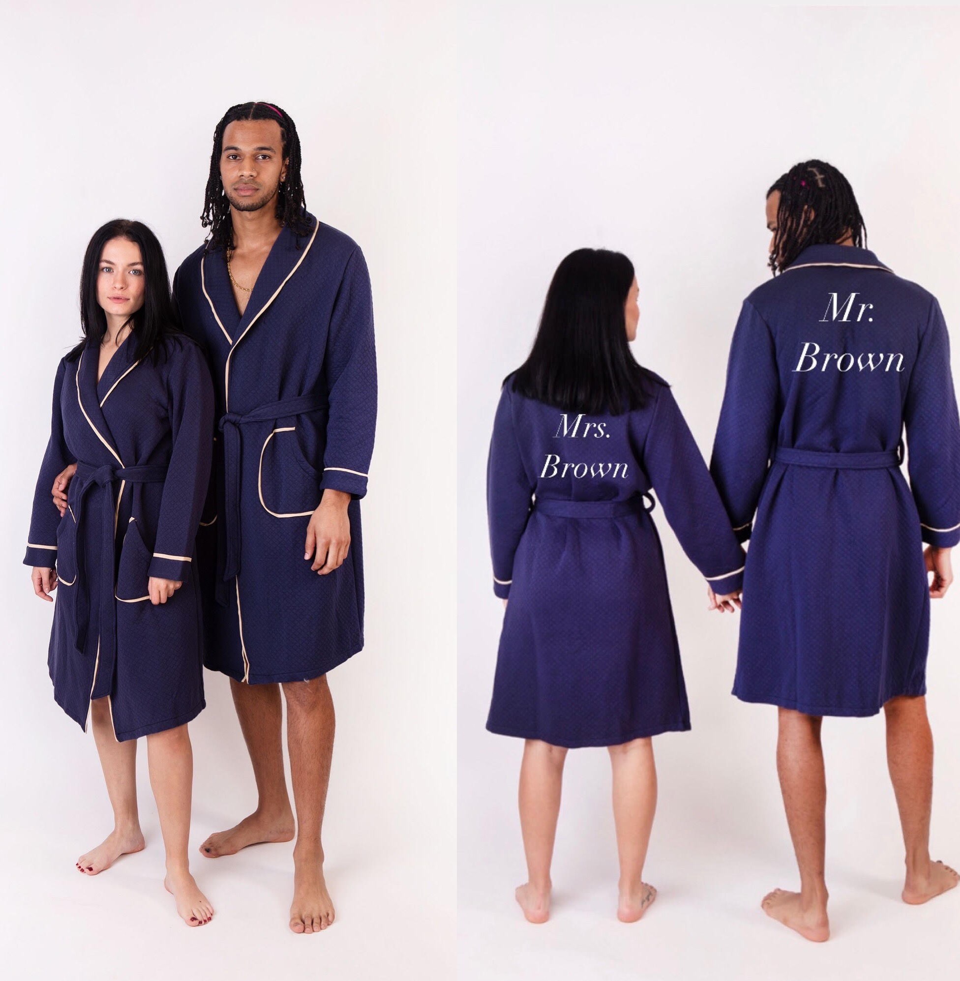 50 OFF Cotton His and Hers Bathrobes with collar Set for Etsy