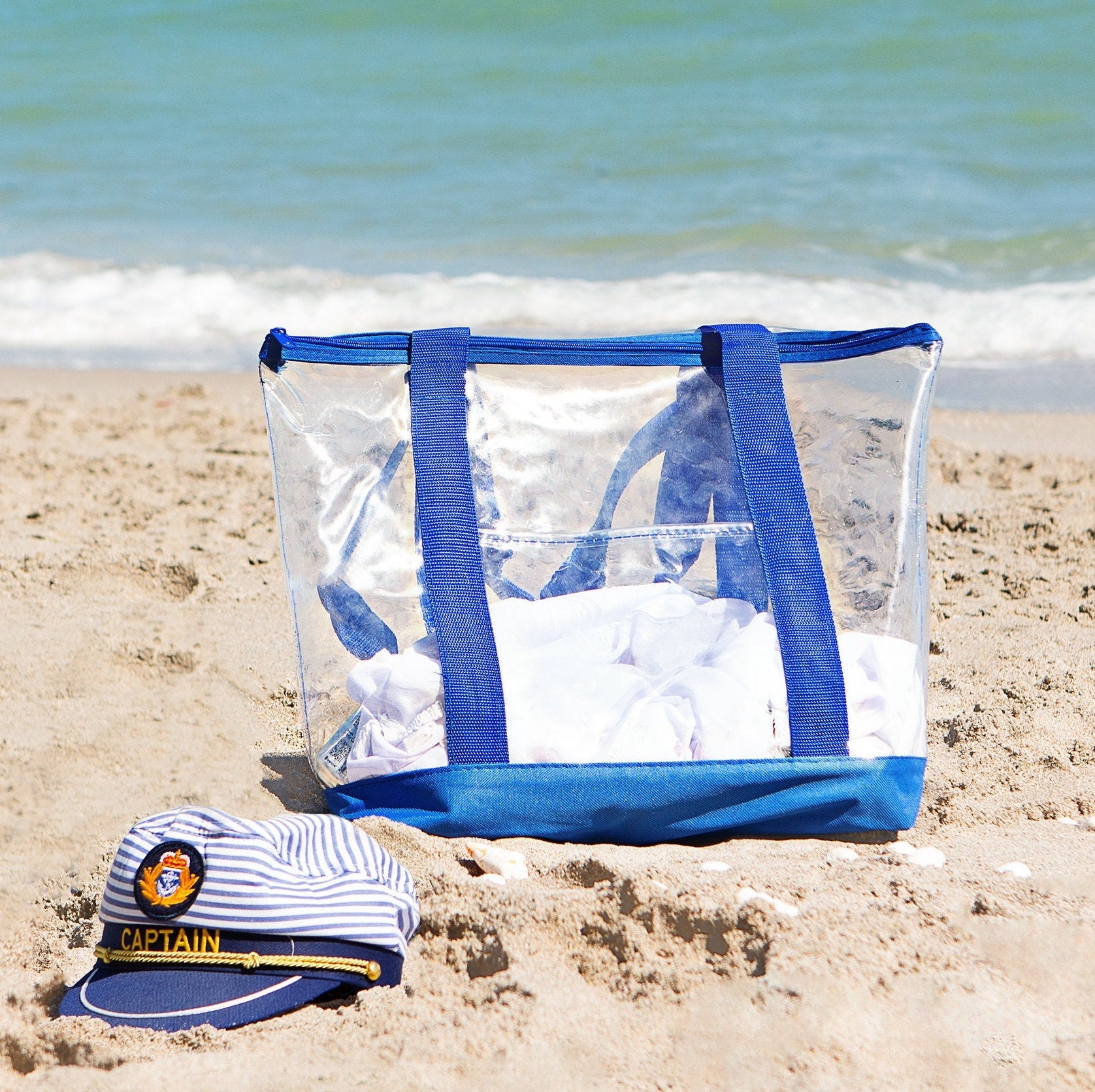 Clear PVC Custom bag Beach Clear bag Clear Tote bag Boat Etsy