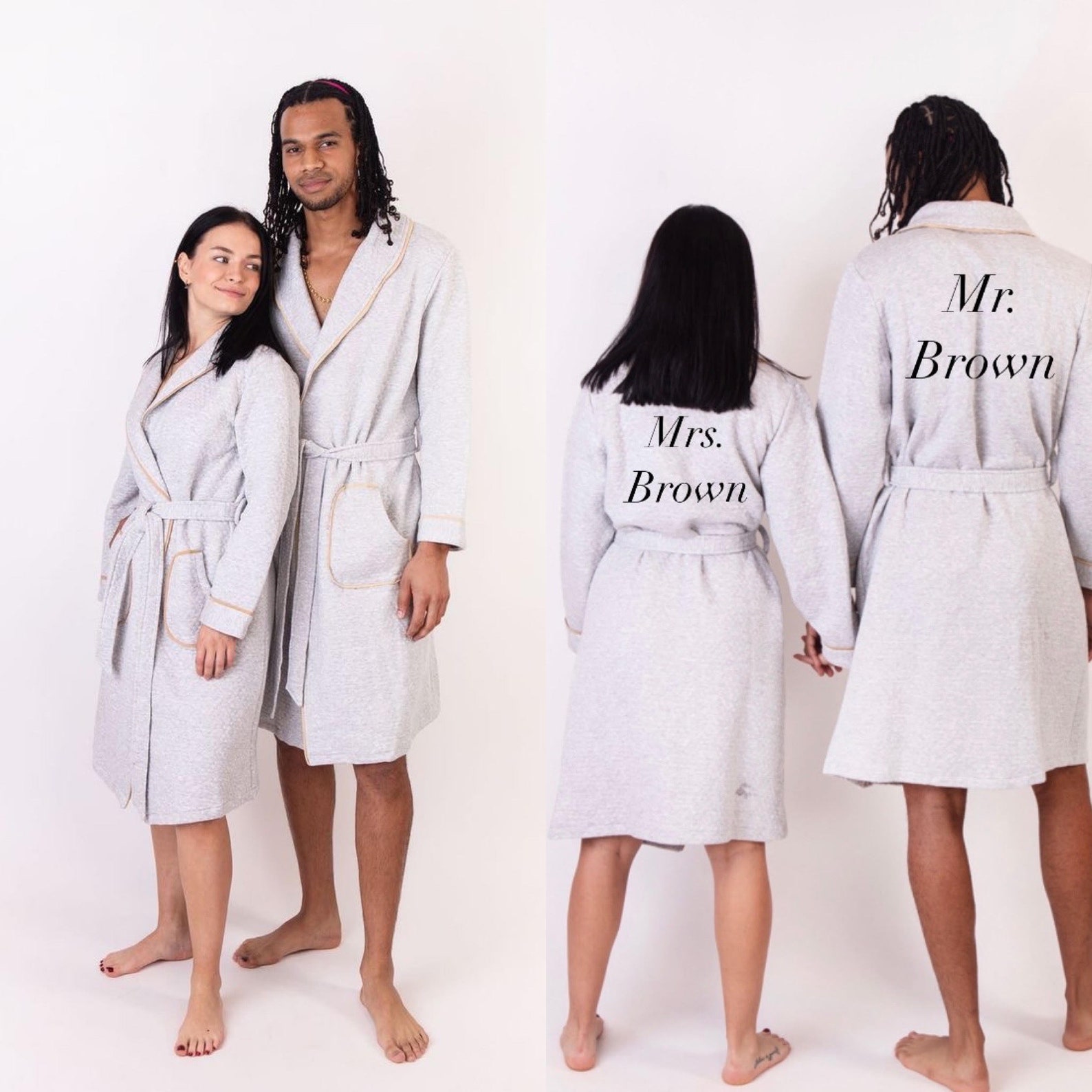 50 OFF Cotton His and Hers Bathrobes With Collar Set for Etsy