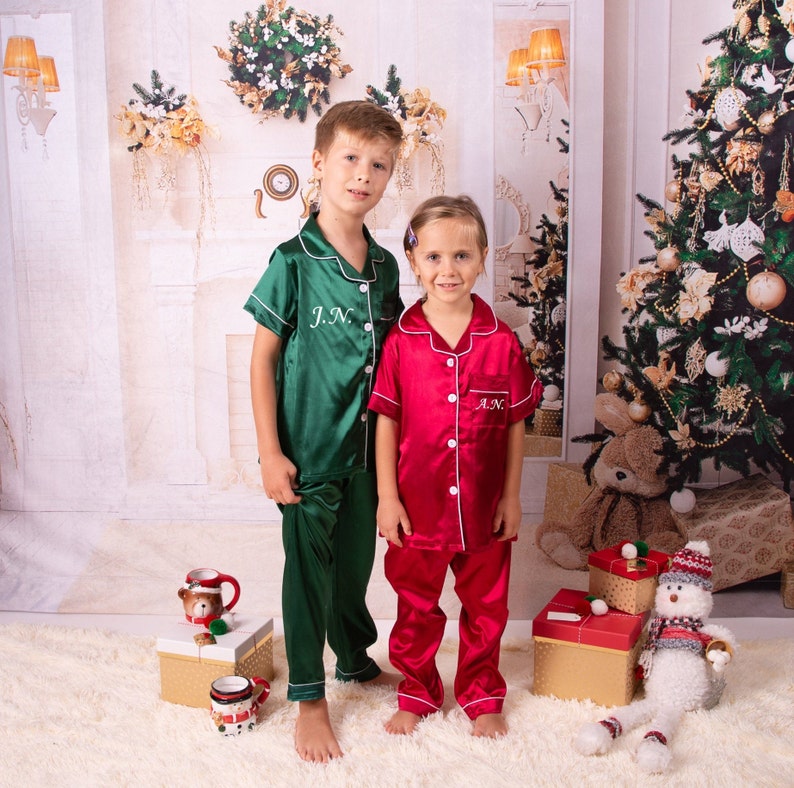 50 OFF Satin Family Matching Pajamas Set Short Sleeves Etsy
