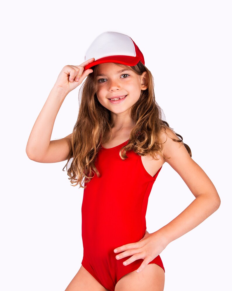 Set Kids Swimsuit Trucker Hat Custom Set One Piece Swimsuit Etsy