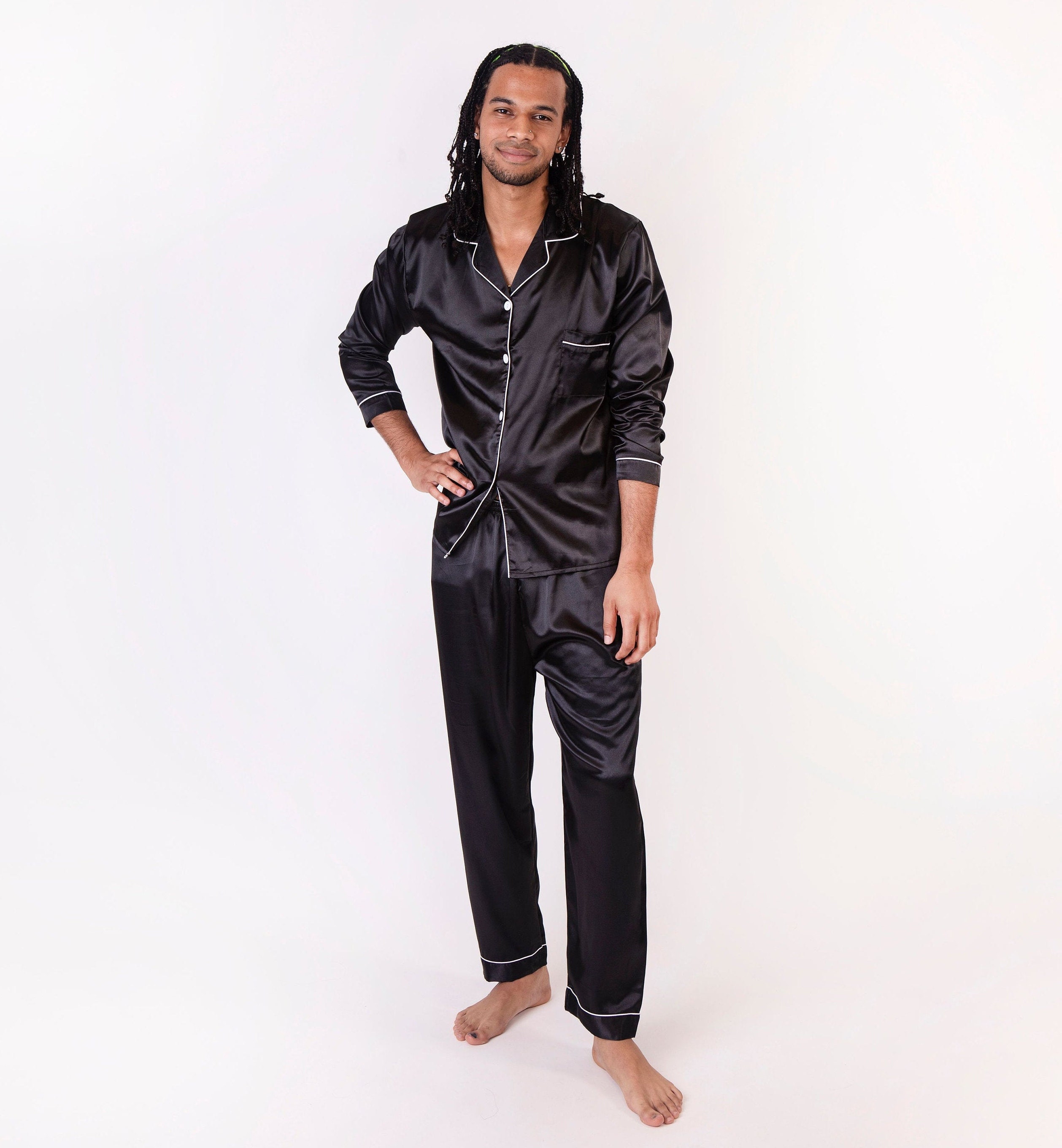 50 OFF SALE Men's Satin Pajamas Customized Pajamas Etsy