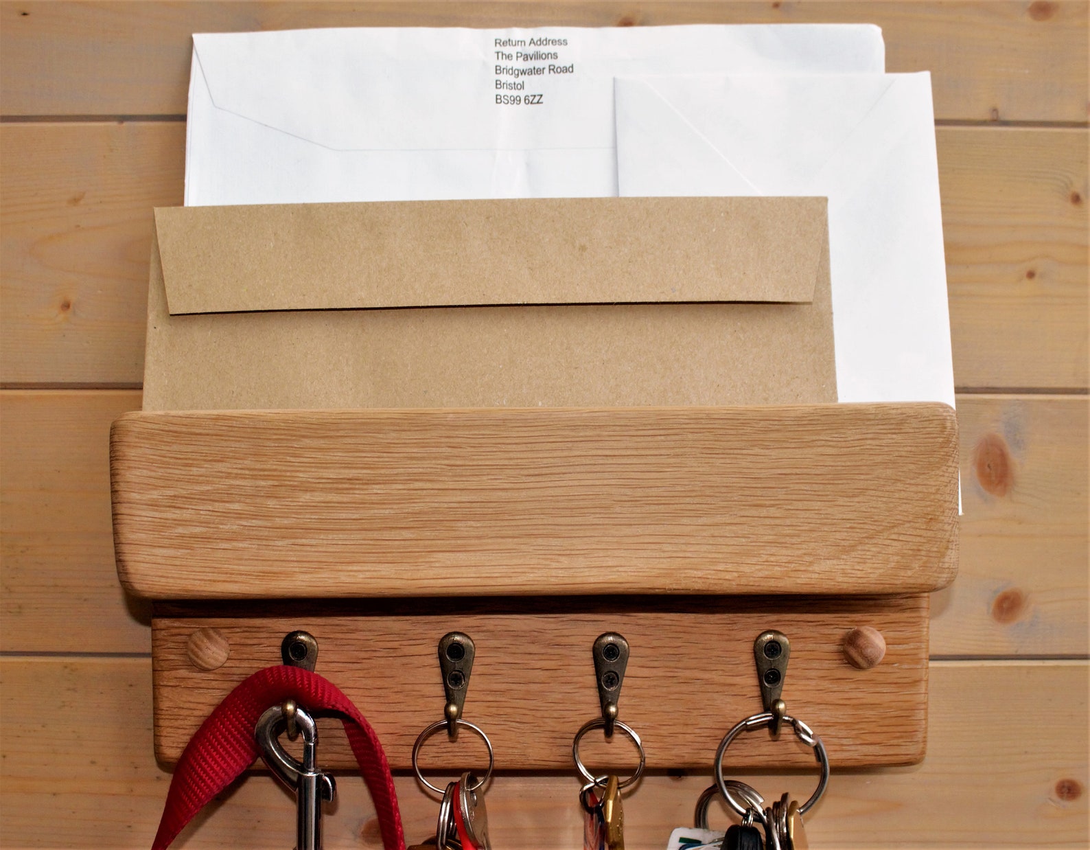 Oak Letter & Key Holder Key Shelf Mail Organiser Etsy UK