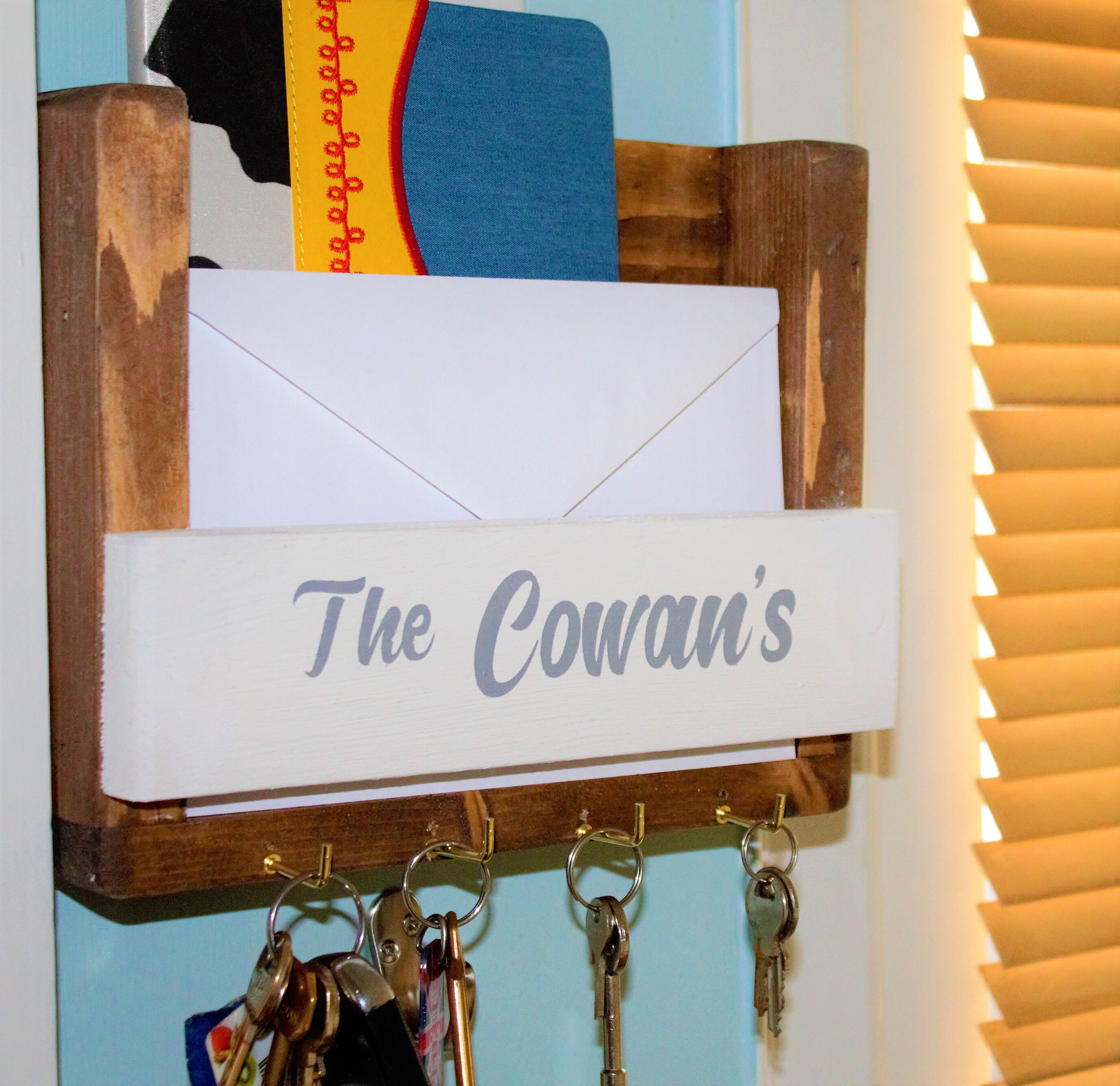 Letter and key holder / key and letter holder for wall/ Key Etsy
