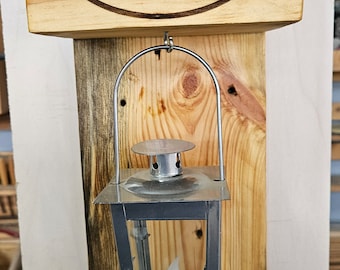 Hanging lantern made of light pallet wood