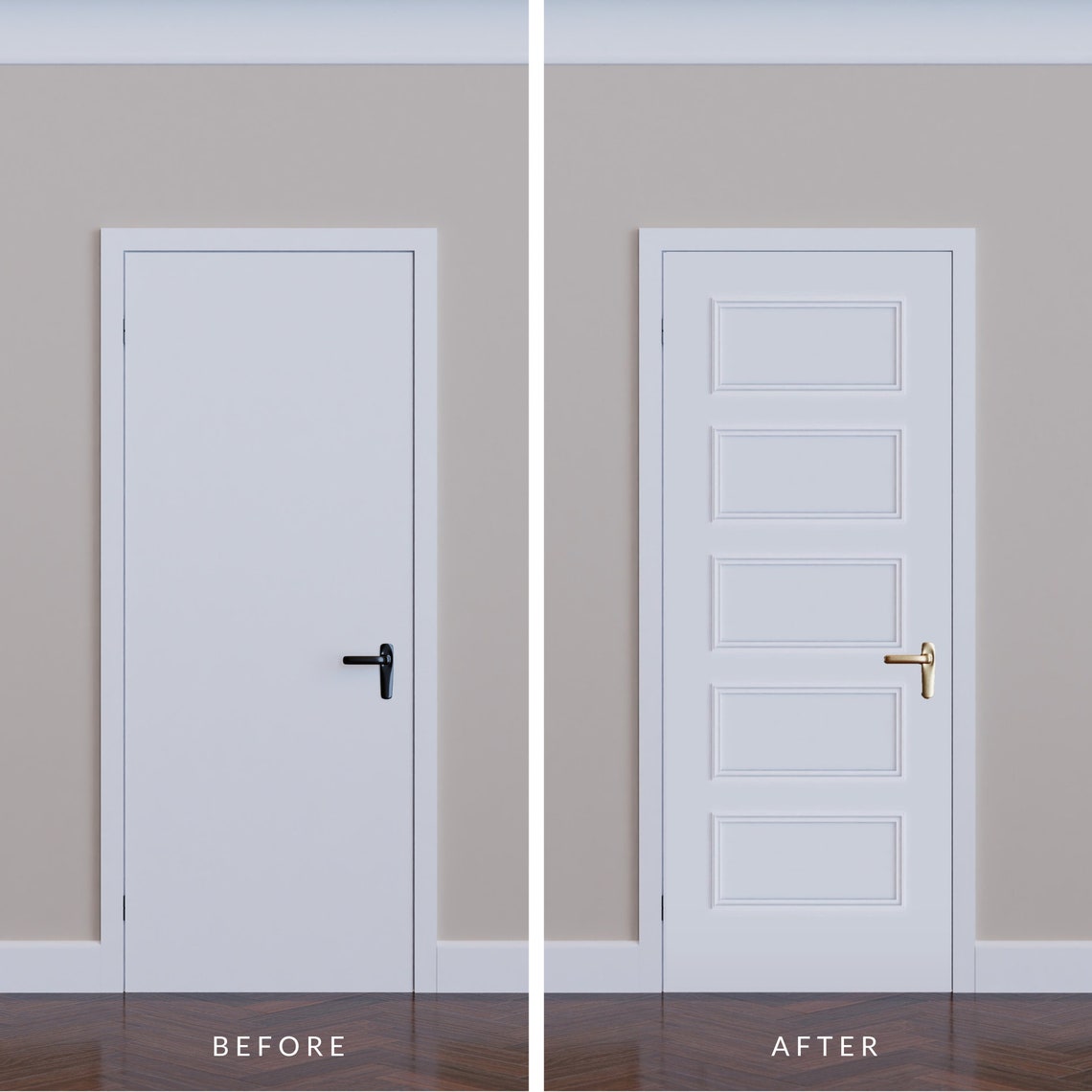 Fivepiece Self Adhesive Door Moulding Kit Get the Highend Etsy UK