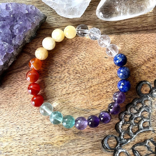 Fibromyalgia Bracelet Chronic Fatigue Handmade Natural Gemstone 8mm Beads Crystal Healing Help Support