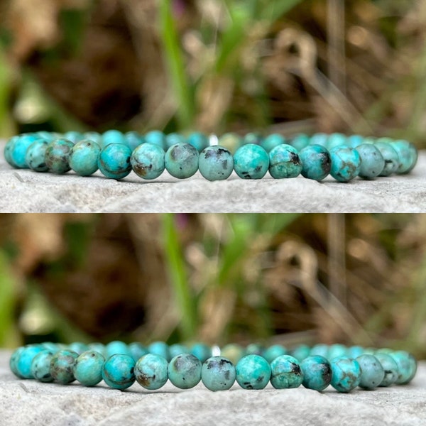 Natural Turquoise Bracelet Crystal Reiki Healing Gemstone 4mm Beads EVOLUTION SOUL GROWTH