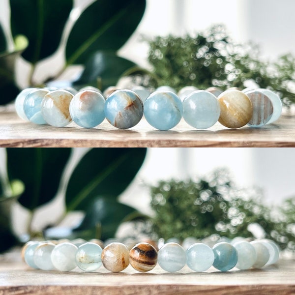 Natural Caribbean Calcite Bracelet Crystal Healing Gemstone EMOTIONAL BODY