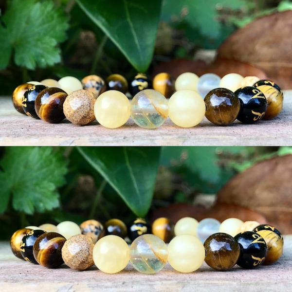 SOLAR PLEXUS Chakra  Bracelet Manipura 3Rd Chakra Gemstone Crystal Chakra Empowerment OM