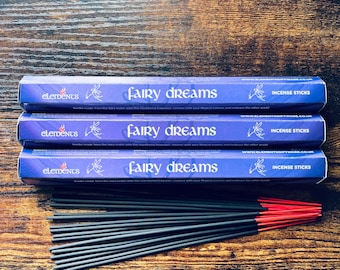 FAIRY DREAMS Incense Sticks ELEMENTS Handmade Indian 20 x Sticks Stamford Hex