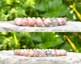 Natural Moonstone Gemstone Bracelet Crystal Healing CALM CONTROL Divine Moon Goddess