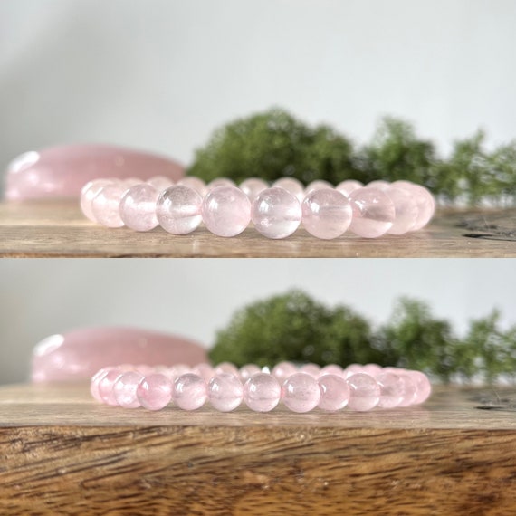 Rose Quartz Bracelet Crystal Healing Gemstone Heart Chakra UNIVERSAL Love & Light
