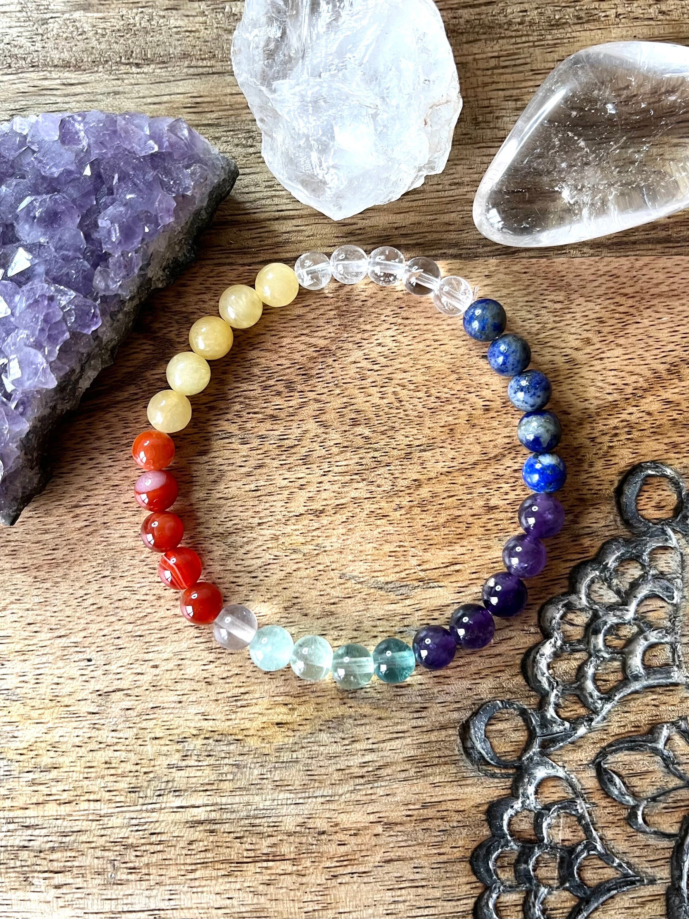 Fibromyalgia Bracelet Chronic Fatigue Handmade Natural Gemstone 6mm Beads Crystal Healing Help Support