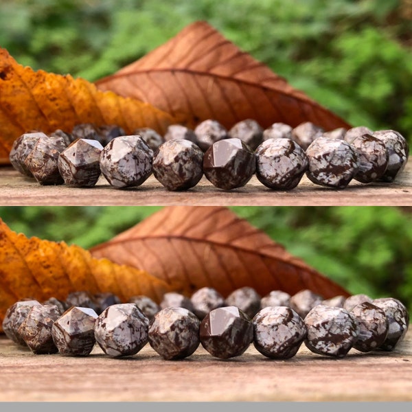 Natural Snowflake Obsidian Bracelet Star Beads Crystal Healing Gemstone PURITY STONE Cleanse Toxins