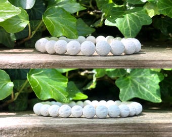 White Lava Bracelet Volcanic Rock Power Healing Gemstone AROMATHERAPY DIFFUSER