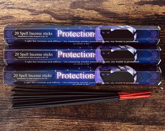 PROTECTION SPELL Incense Sticks ELEMENTS Handmade Indian 20 x Sticks Stamford Hex