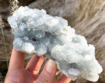 Large Apophyllite Crystal Cluster Zeloite 480g Grade A Indian Gemstone Healers Stone ENERGY PURIFIER