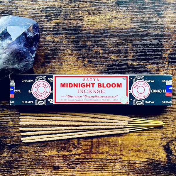 MIDNIGHT BLOOM | Satya Incense Indian Sticks Hand Rolled Smudge Sticks Vegan Friendly