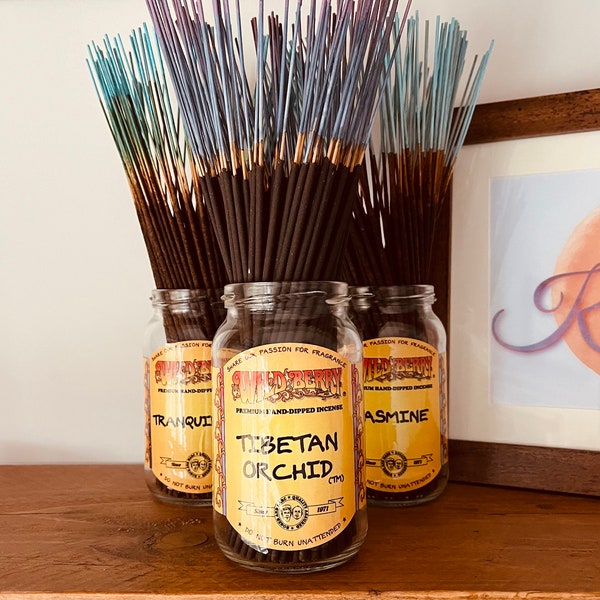 TIBETAN ORCHID | Wildberry Incense 10 x Luxury Hand Dipped 11” Traditional Sticks American Incense Sticks Vegan