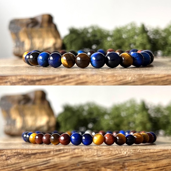 Tigers Eye Bracelet Mixed Crystal Healing Gemstone PROTECTION CHAKRA HEALING Tiger Eye