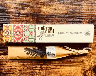 HOLY SMOKE Native Soul Incense Indian Hand Rolled Incense Smudge Sticks Soul Cleansing / Protection