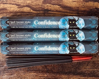 CONFIDENCE SPELL Incense Sticks ELEMENTS Handmade Indian 20 x Sticks Stamford Hex