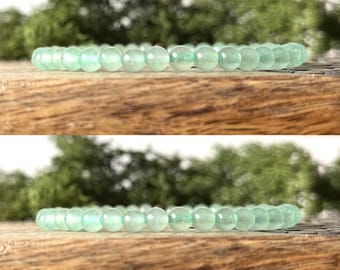 Green Aventurine 4mm Beaded Bracelet Crystal Healing Gemstone Positive GROWTH VITALITY Fortune