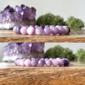 Lepidolith Edelstein Armband Kristall Heilung spirituelle ANGST UNTERSTÜTZUNG Be Art